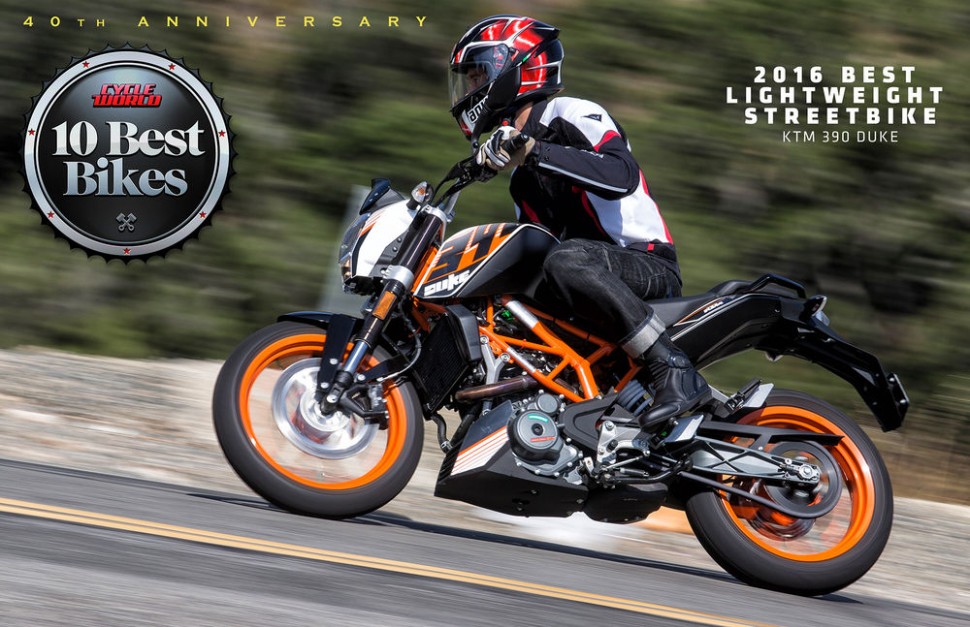 KTM 390 Duke - лучший легкий мотоцикл года по версии Cycle World