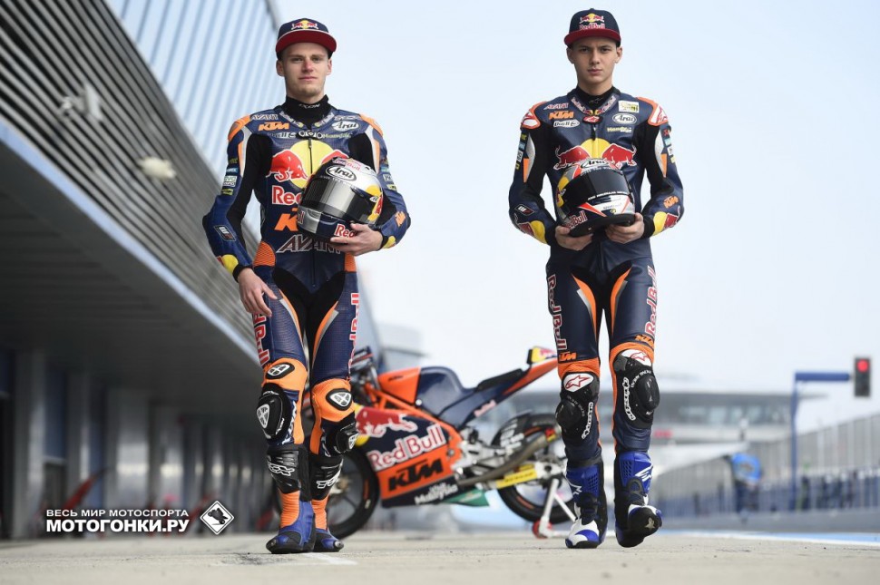 Новые партнеры: Бред Биндер и Бо Бендснайдер на тестах Moto3 2016 года