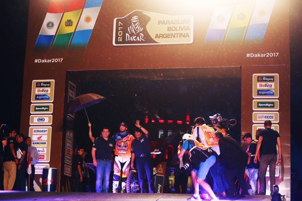 Торжественное открытие ралли Дакар в Асунсьоне: Тоби Прайс и Президенты Парагвая и Боливии