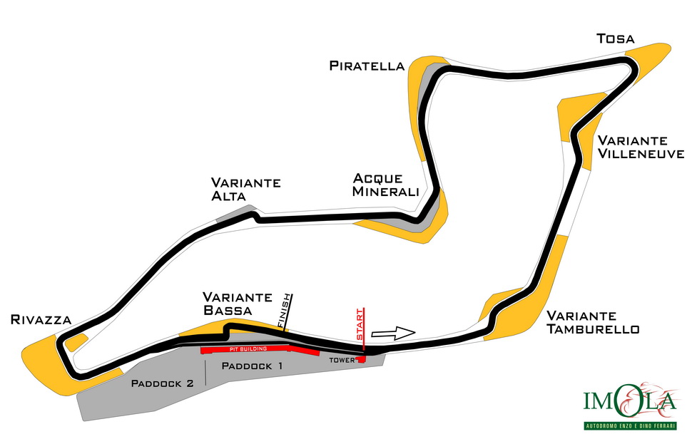 Схема Autodromo Enzo e Dino Ferrari (World Superbike)