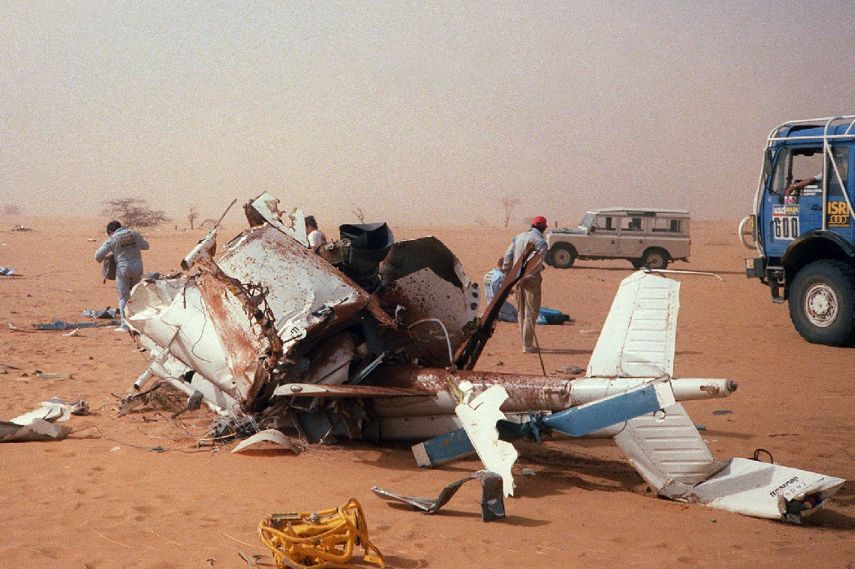 Таким нашли вертолет Тьерри Сабина, 14 января 1986