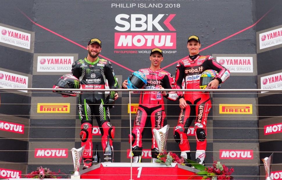 Меландри принес Ducati первую победу в этом сезоне, Девис на поидуме, как и Том Сайкс из Kawasaki