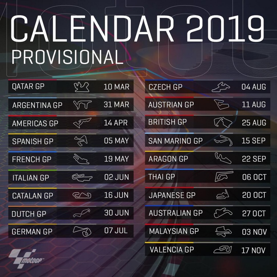 Календарь MotoGP 2019