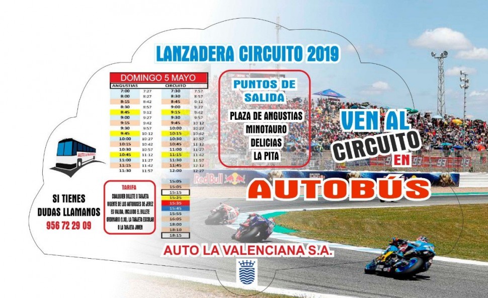 Расписание автобусов Херес-Circuito, на 5 мая 2019 года