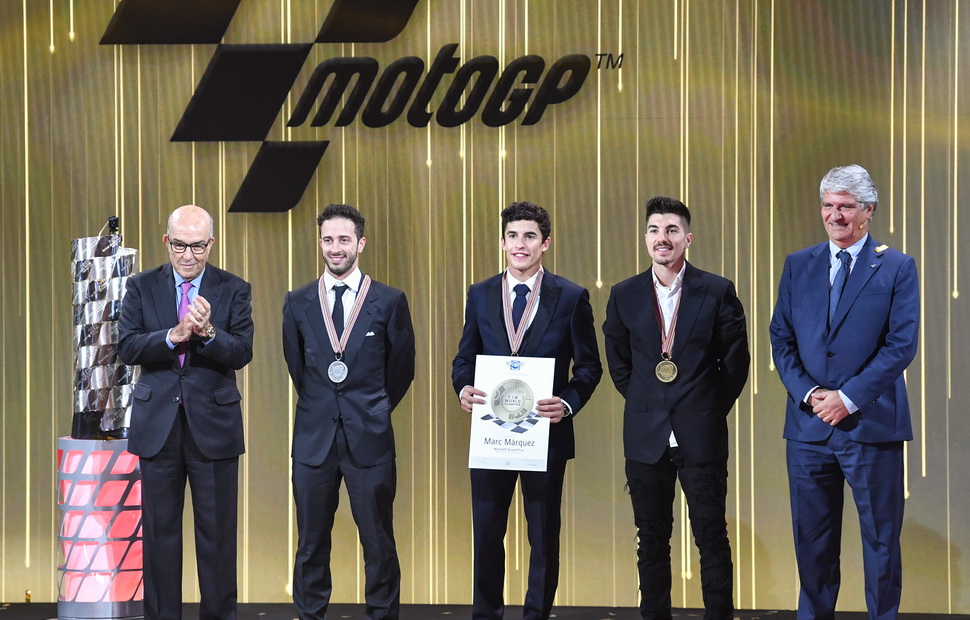 Призеры 2019 года MotoGP: Маркес, Довициозо, Виньялес