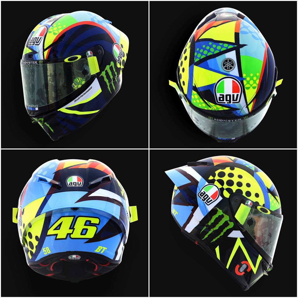 Тестовый шлем Валентино Росси для IRTA MotoGP в Сепанге