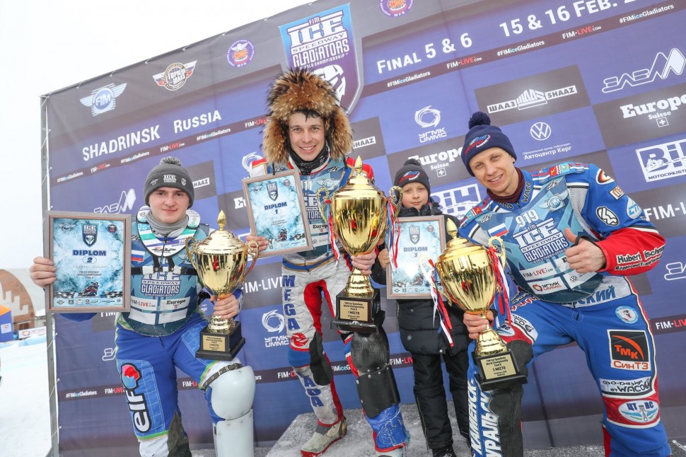 Игорь Кононов возглавил подиум 6-го финала FIM Ice Speedway Gladiators в Шадринске