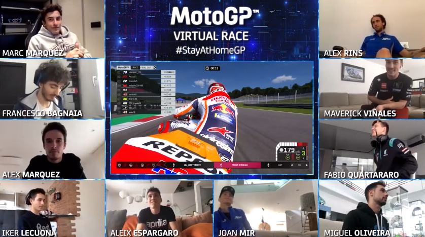 Вид прямой трансляции MotoGP Virtual Race (Mugello)