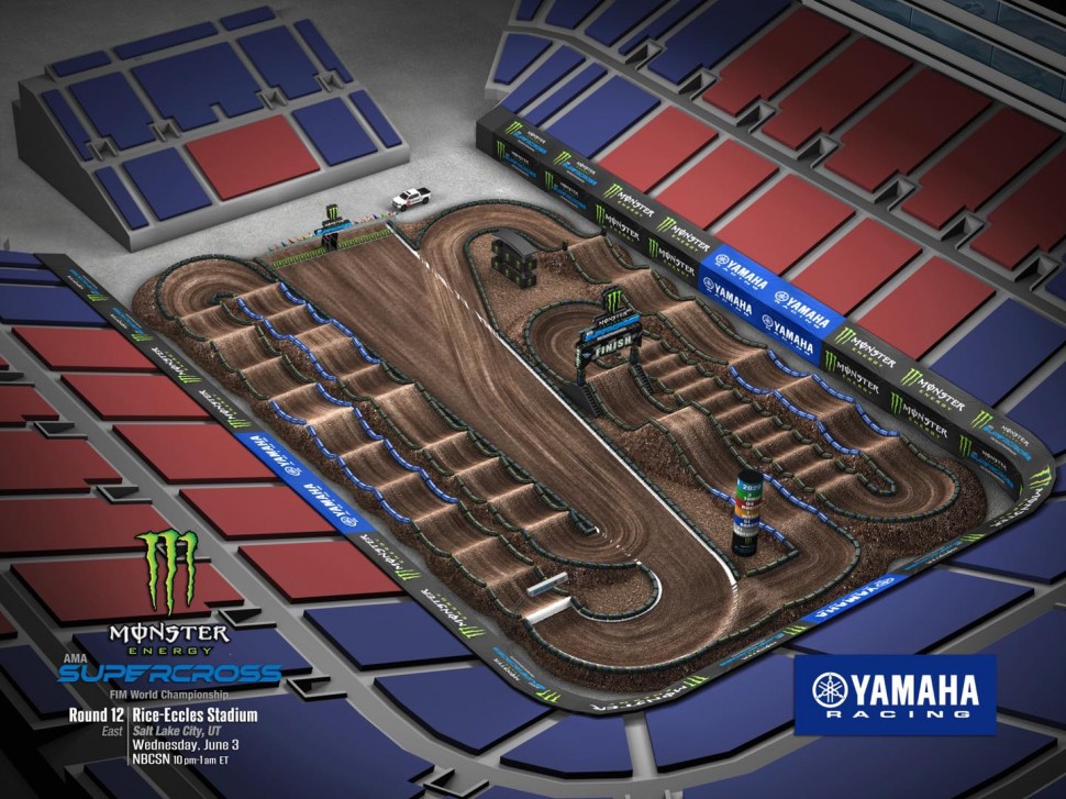 Схема трассы AMA Supercross 2020, 12 этап, Salt Lake City 2