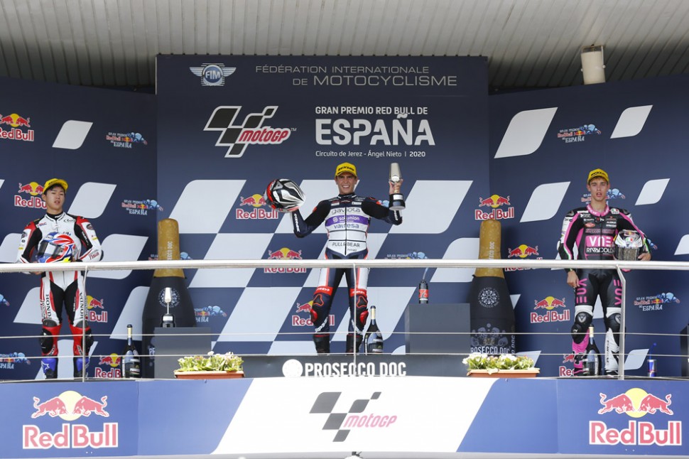 Тройка призеров Гран-При Испании в классе Moto3