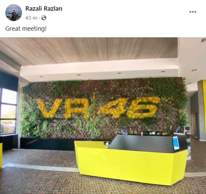Твит Разлана Разали из штаб-квартиры VR46 Riders Academy