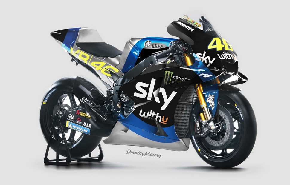 Давнишняя мечта всех фанатов Валентино Росси - Sky Racing Team VR46 в MotoGP: так по мнению MotoGPLivery должен выглядеть его ба