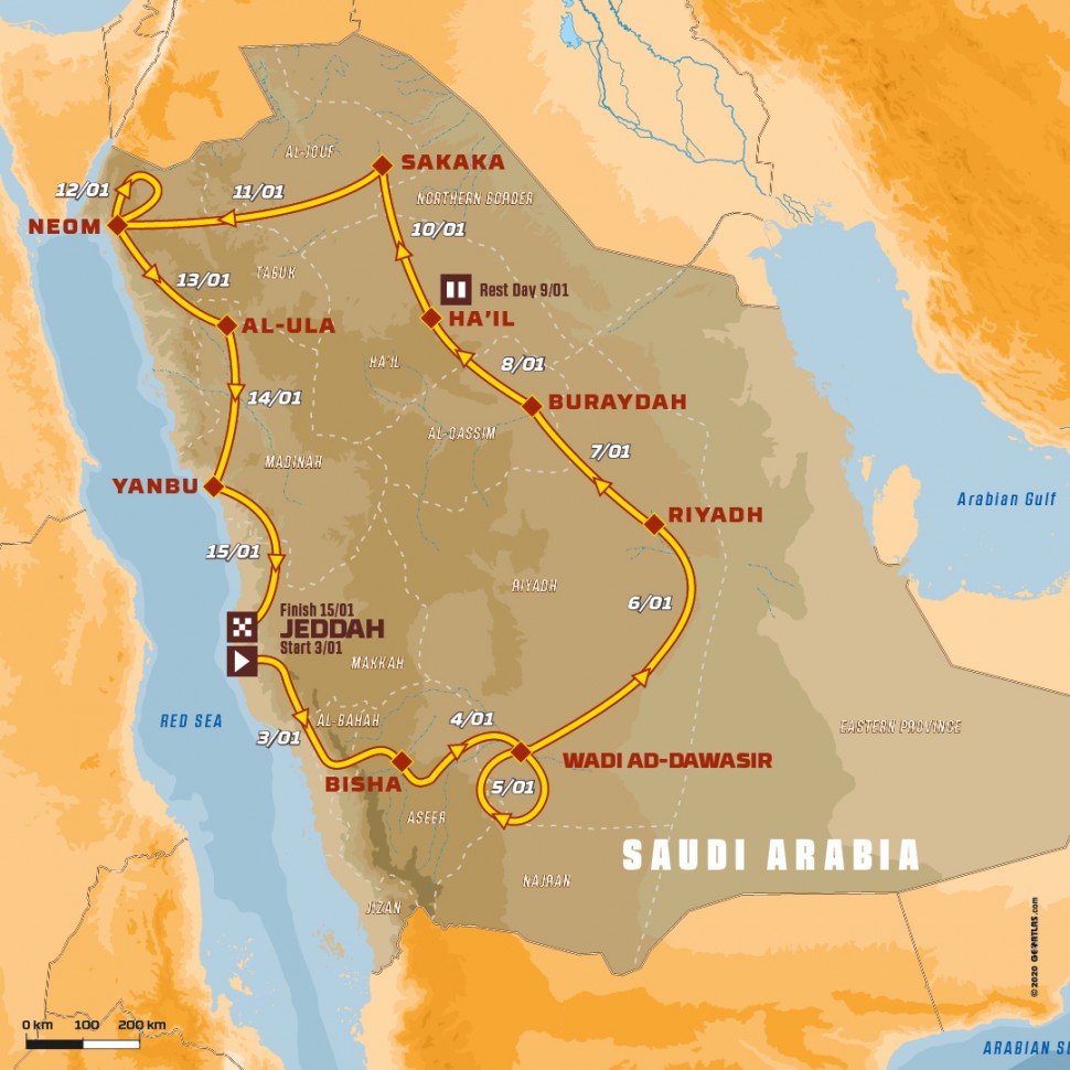 Маршрут ралли-марафона Дакар 2021 день за днем
