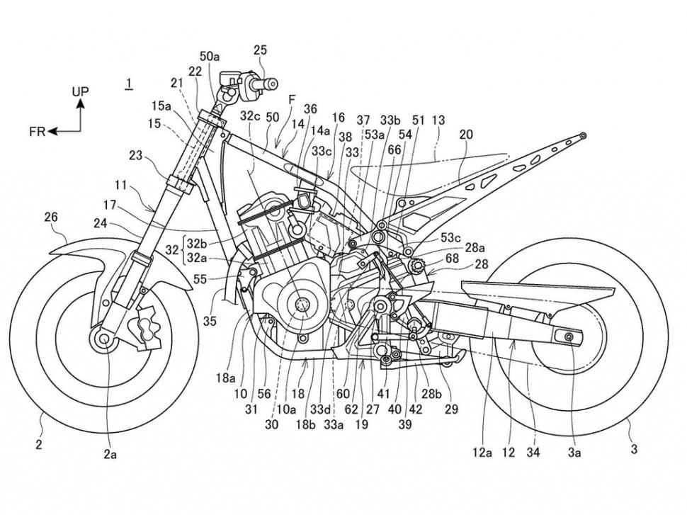 Патентная схема Honda: предполагается, она касается CB1100X (CB4X)