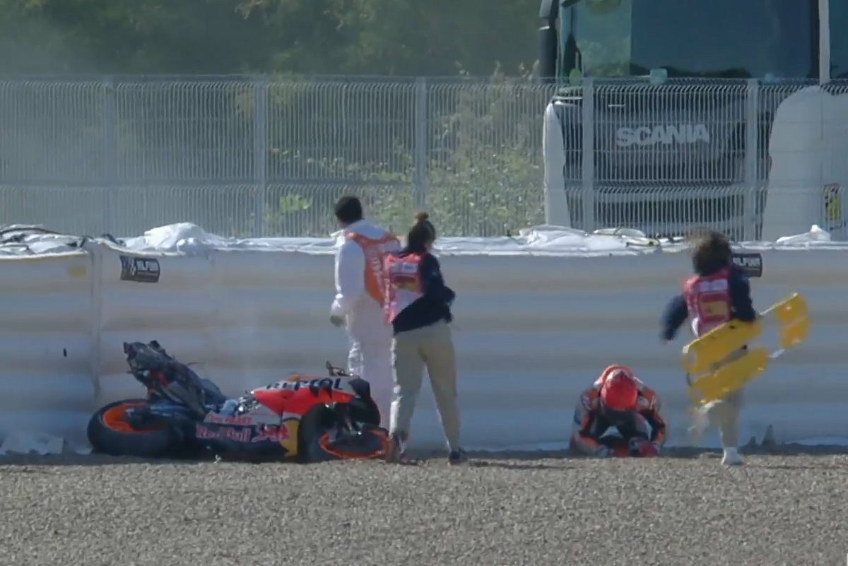 Марк Маркес вновь попал в большую аварию на Circuito de Jerez
