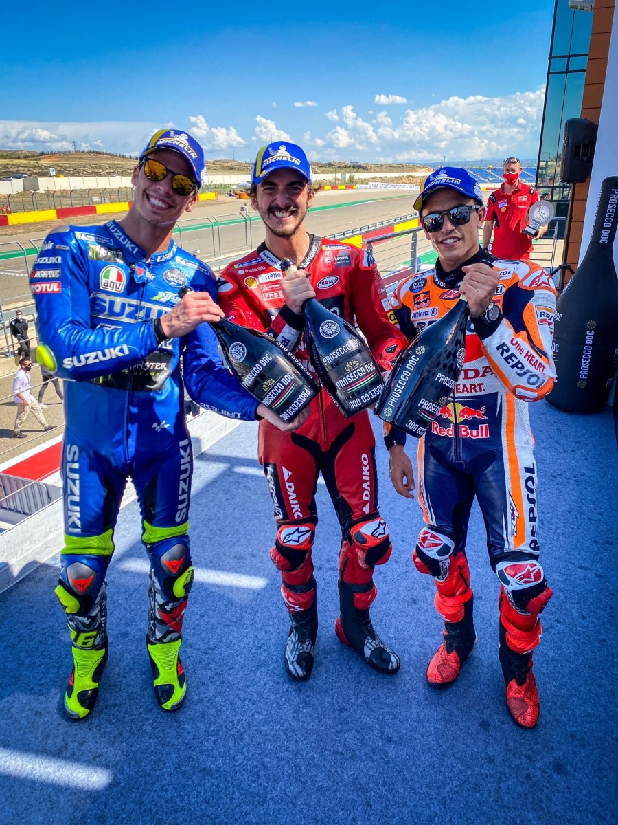 Подиумная тройка Гран-При Арагона MotoGP 2021 года