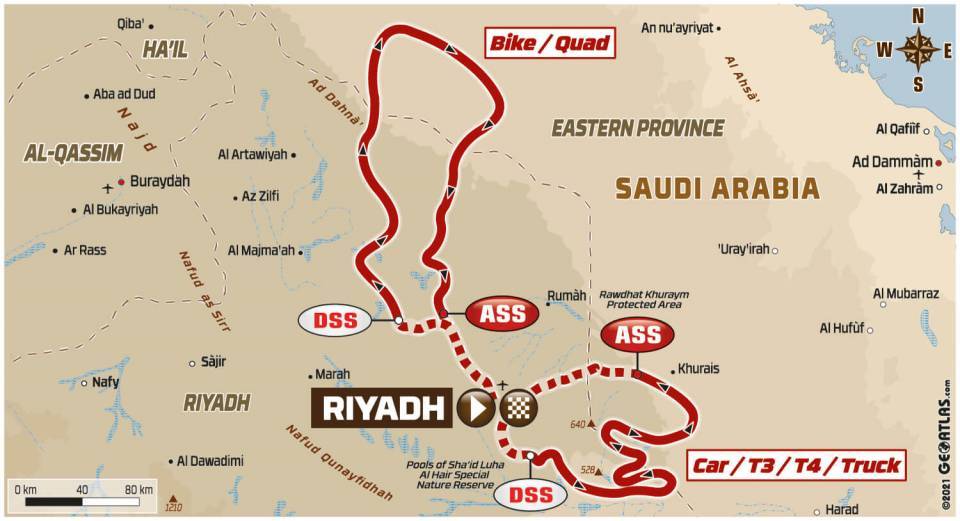 Изначальная версия маршрута СУ6 ралли-марафона Дакар-2022