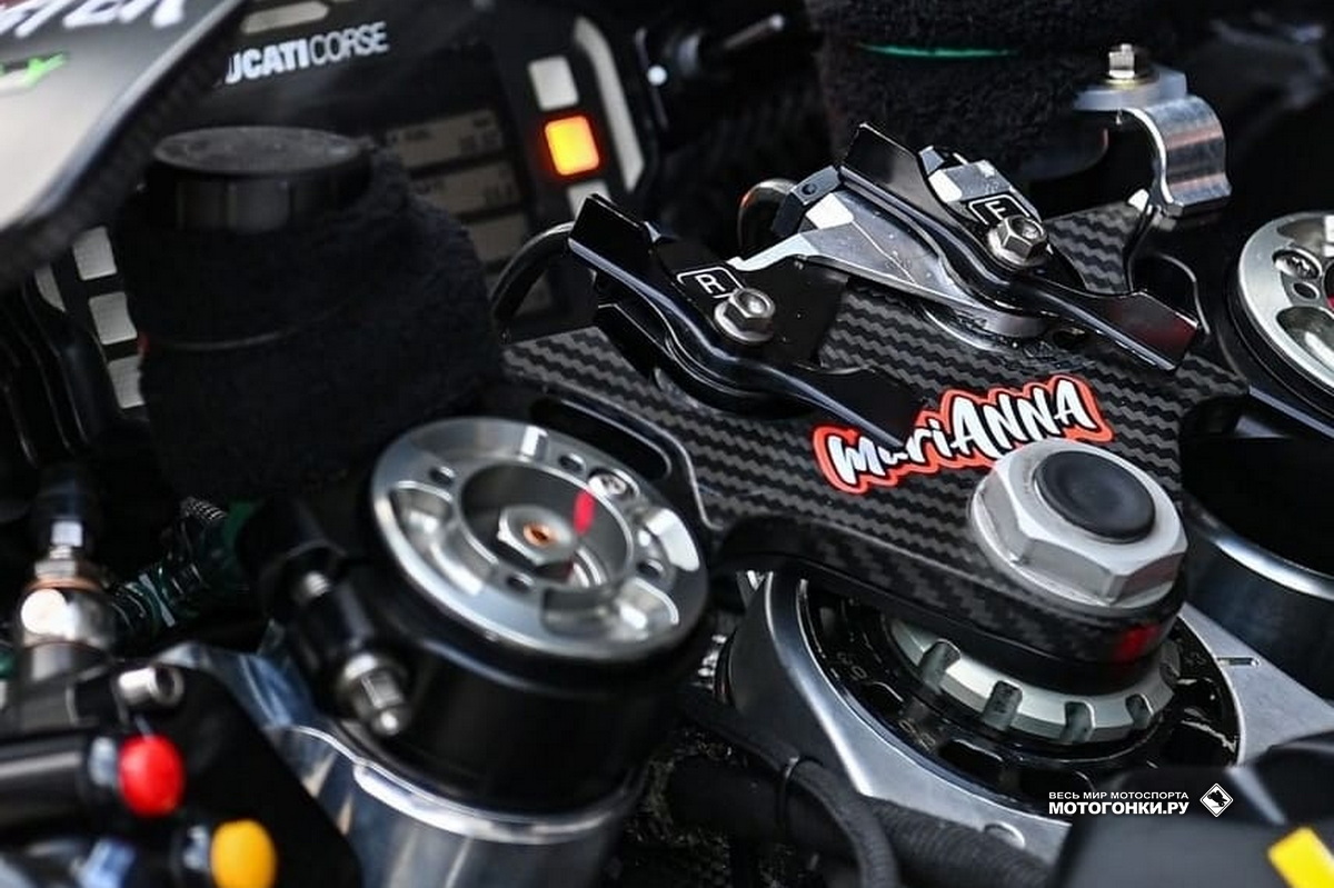 Новый Ride height device на Ducati Desmosedici GP22 Марко Беццекки (Mooney VR46 Racing Team)