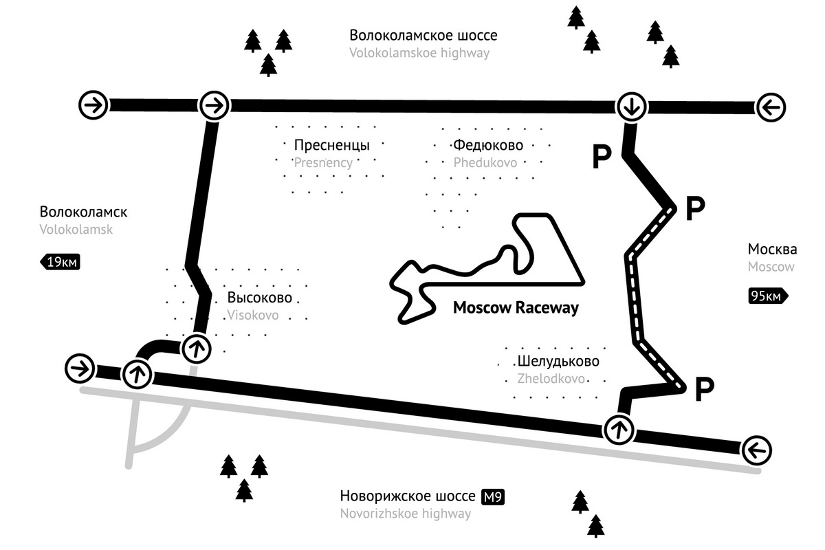 Схема проезда на Moscow Raceway из Москвы