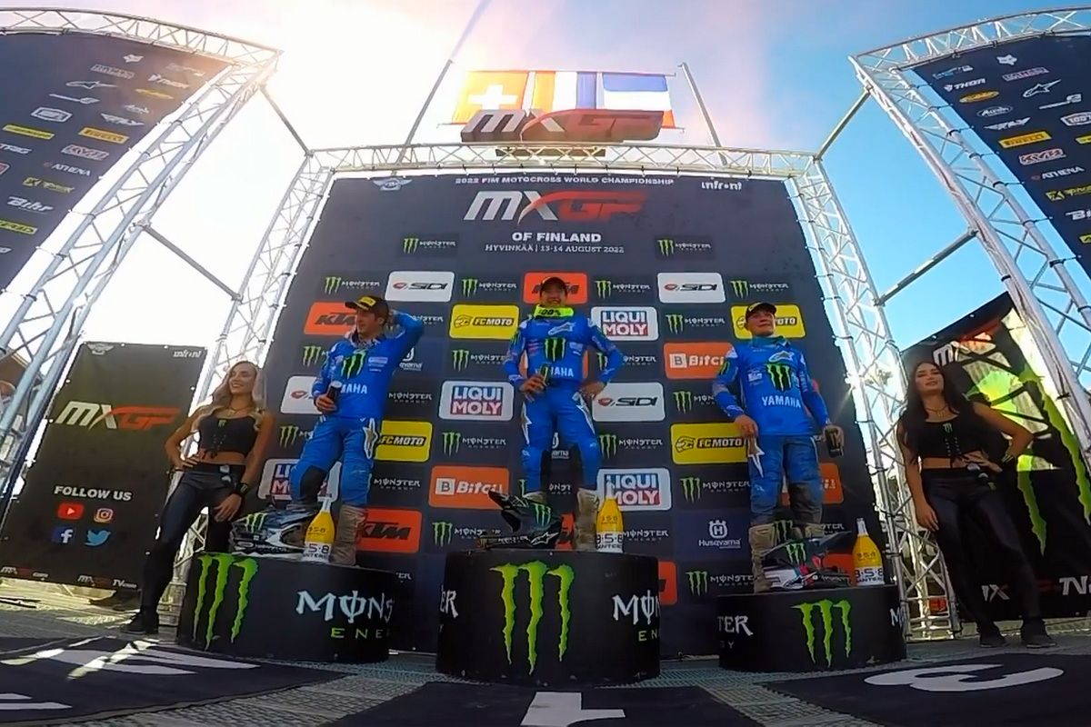 Подиум Гран-При Финляндии занят пилотами Monster Energy Yamaha MXGP Team