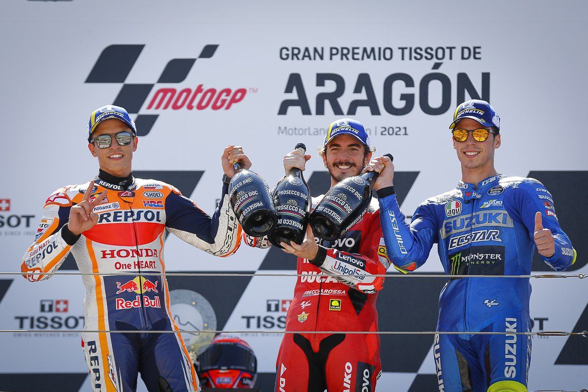 Подиум Гран-При Арагона MotoGP 2021 года