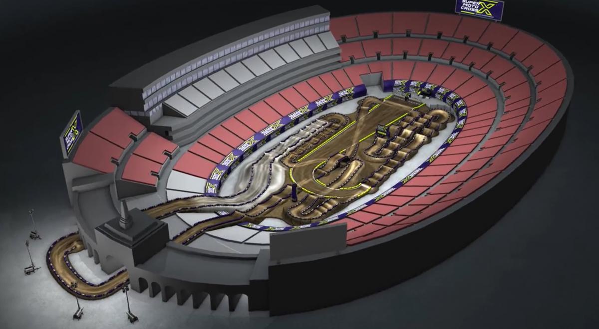 Схема трассы для финала SuperMotoCross на Los Angeles Coliseum