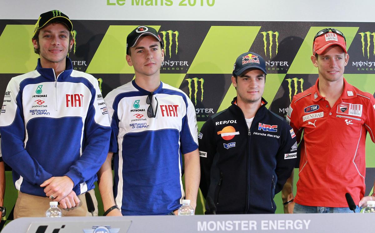Четверка пришельцев MotoGP - Росси, Лоренцо, Педроса и Стоунер на Гран-При Франции 2010 года