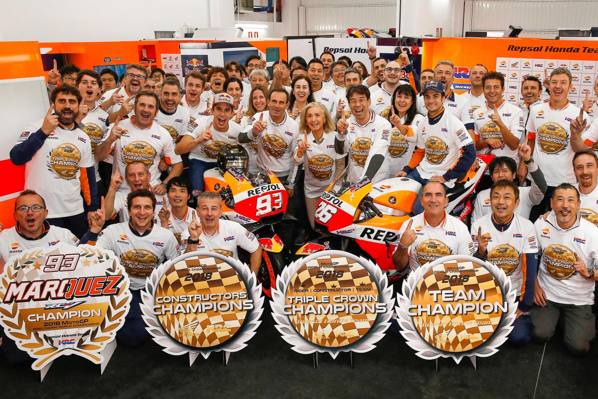 Honda празднует Тройную Корону в MotoGP 2018 года