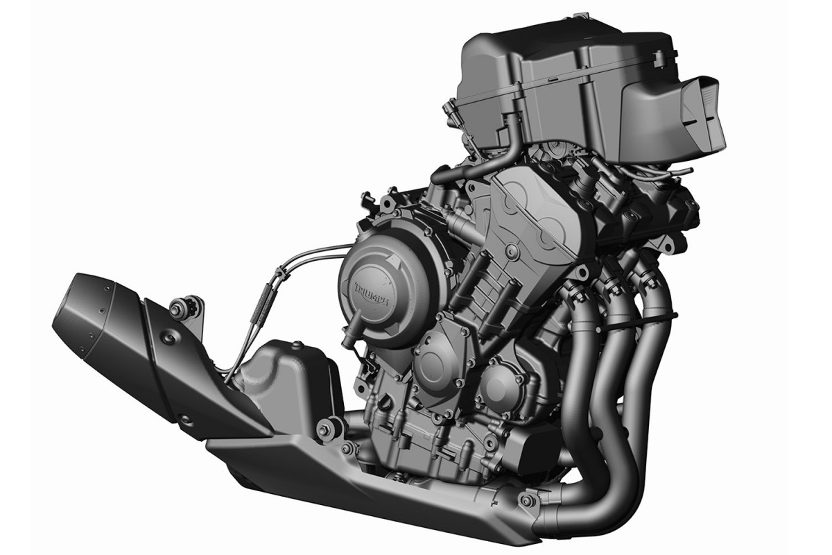 3-цилиндровый двигатель Triumph 765, являющийся базовым в Moto2