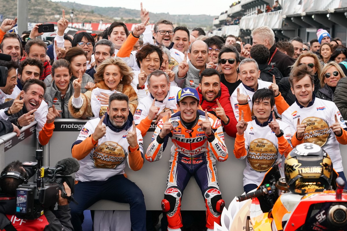 Марк Маркес и его золотая команда - 6-кратные чемпионы MotoGP (2019)