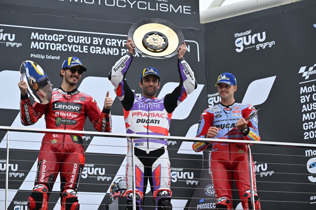 Жоан Зарко впервые выиграл Гран-При, Ди Джианантонио взял первый подиум в MotoGP на ГП Австралии