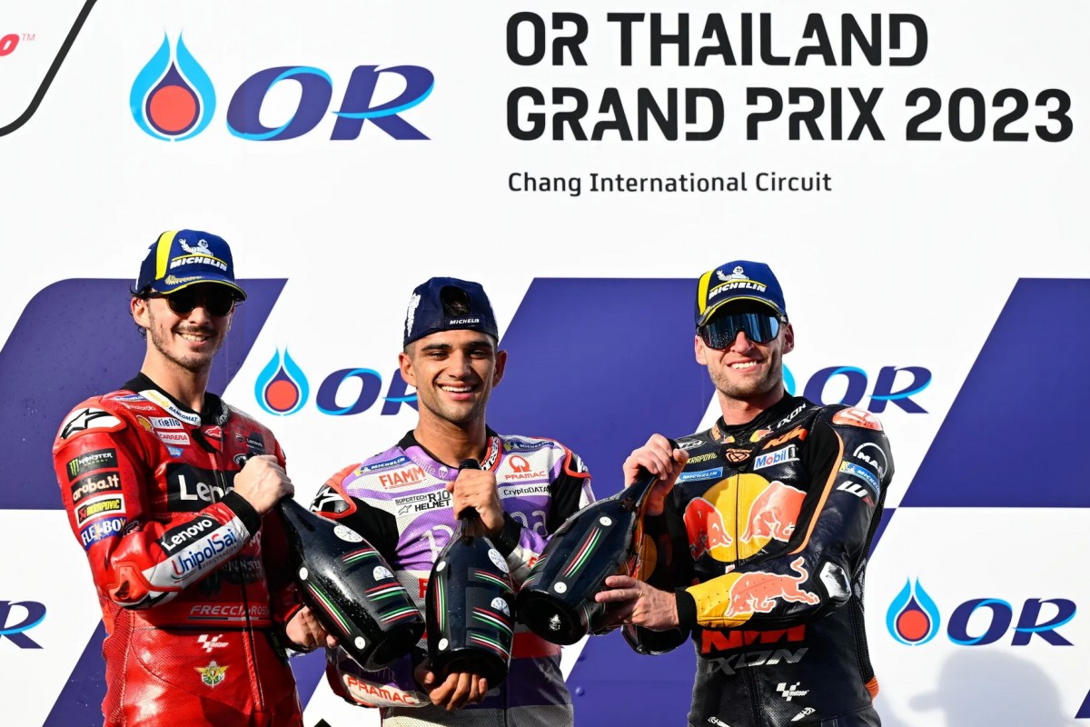 Тройка призеров ГП Таиланда MotoGP 2023