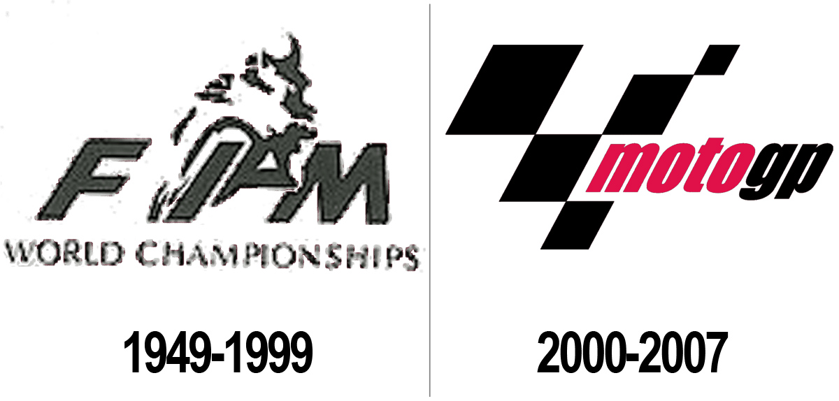 Логотип чемпионата мира по Мото Гран-При: полная смена бренда в 2000 году