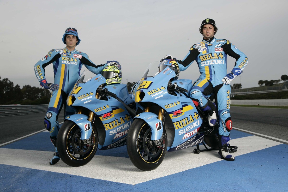 Крис Вермюлен и Джон Хопкинс, напарники по Rizla Suzuki MotoGP 2007 года