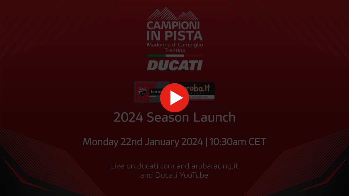 Смотрите в прямом эфире презентацию Ducati Corse - MotoGP и World Superbike