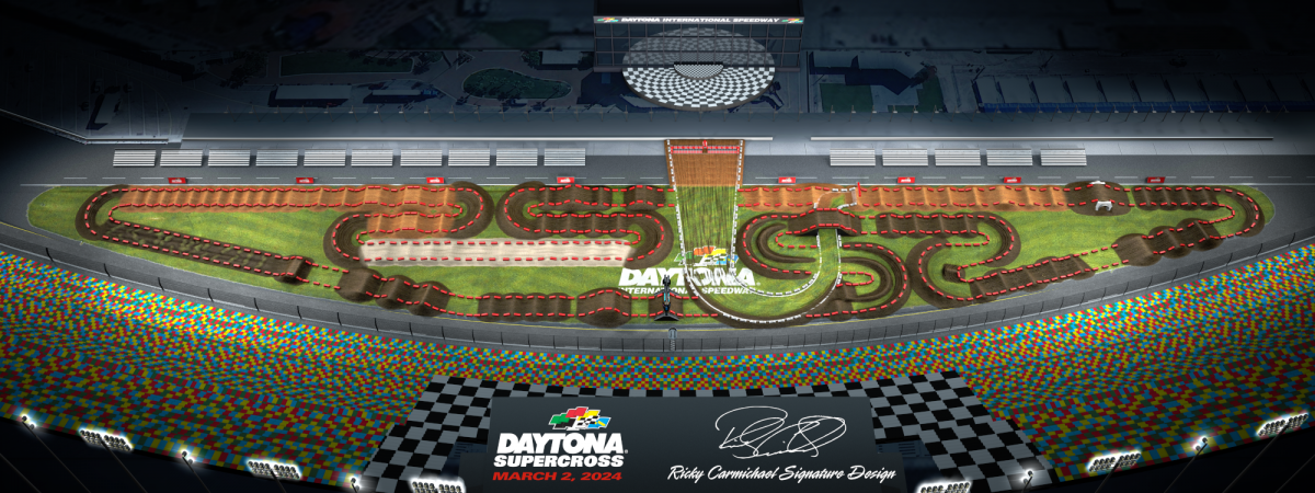 Схема трека AMA Supercross 8 этапа 2024 года - Daytona International Speedway
