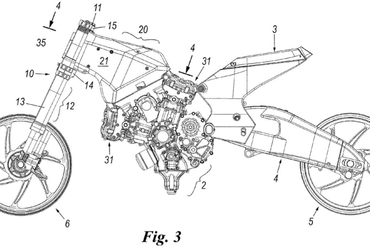 Патентная схема шасси Ducati Desmosedici GP10