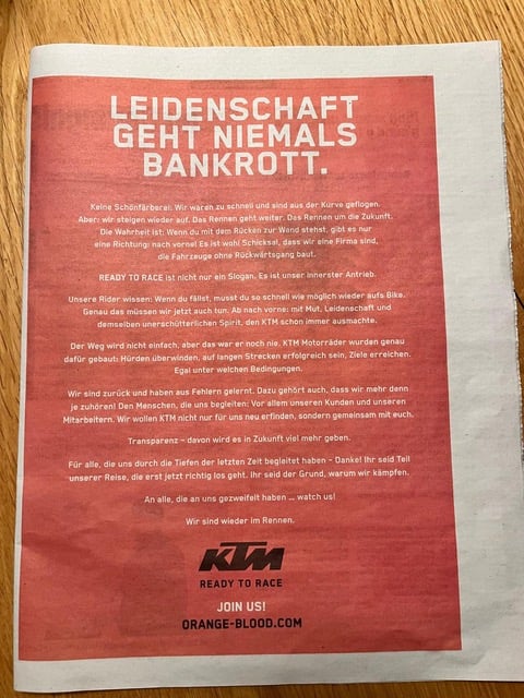 Рекламная полоса в Kronen Zeitung