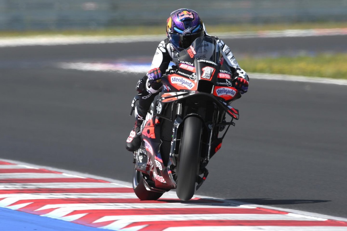 Хорхе Мартин на приватных тестах Aprilia Racing MotoGP в Мизано