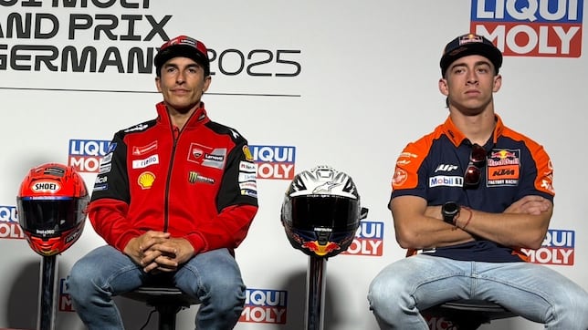 Марк Маркес и Педро Акоста на пресс-конференции Гран-При Германии MotoGP 2025