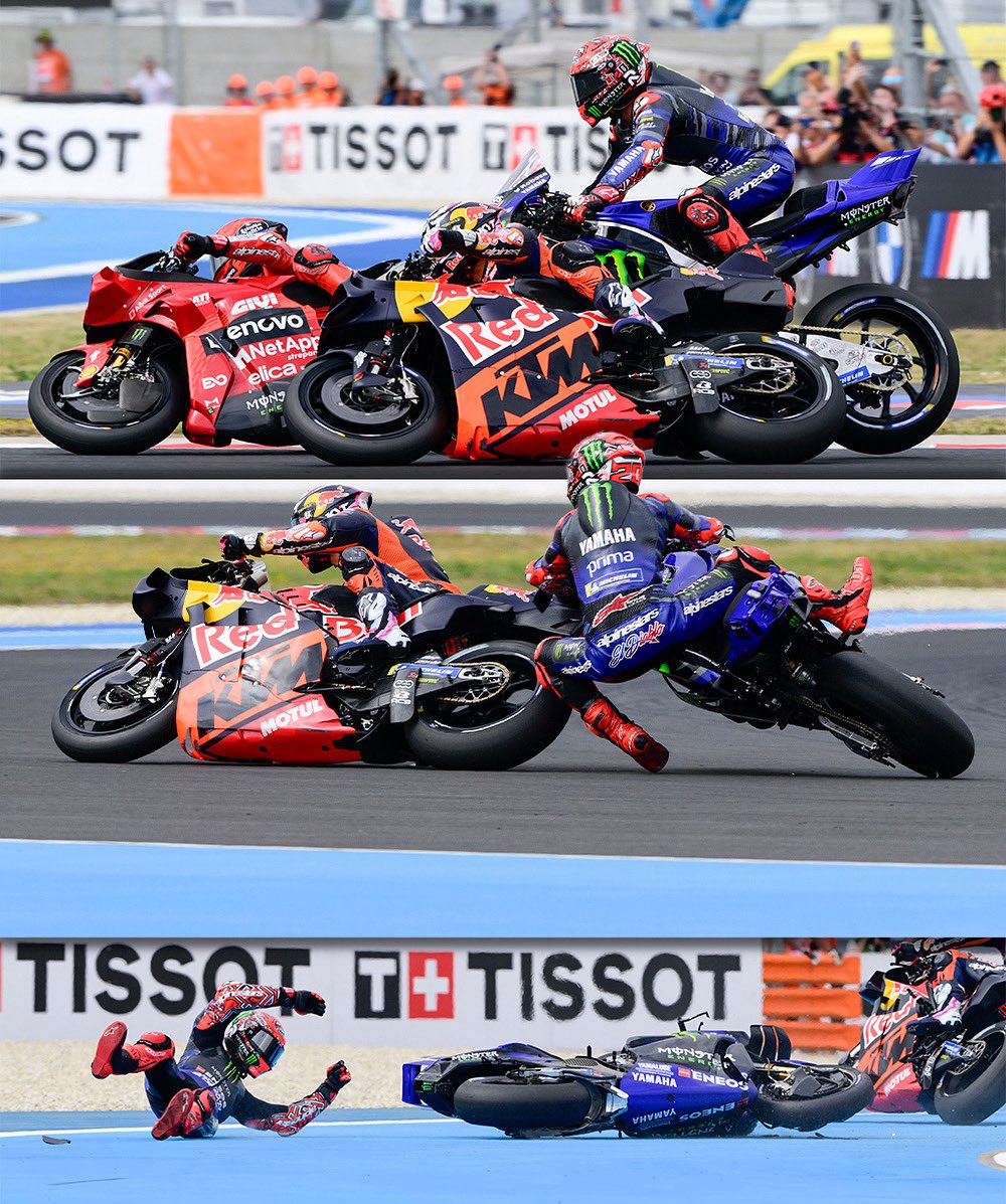 Авария с Куартараро на старте Tissot Sprint Race MotoGP в Венгрии