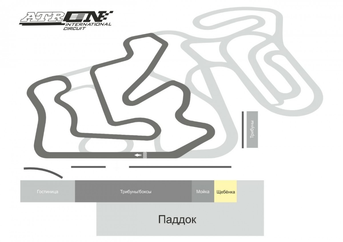 Схема картинговой трассы на АСК Атрон