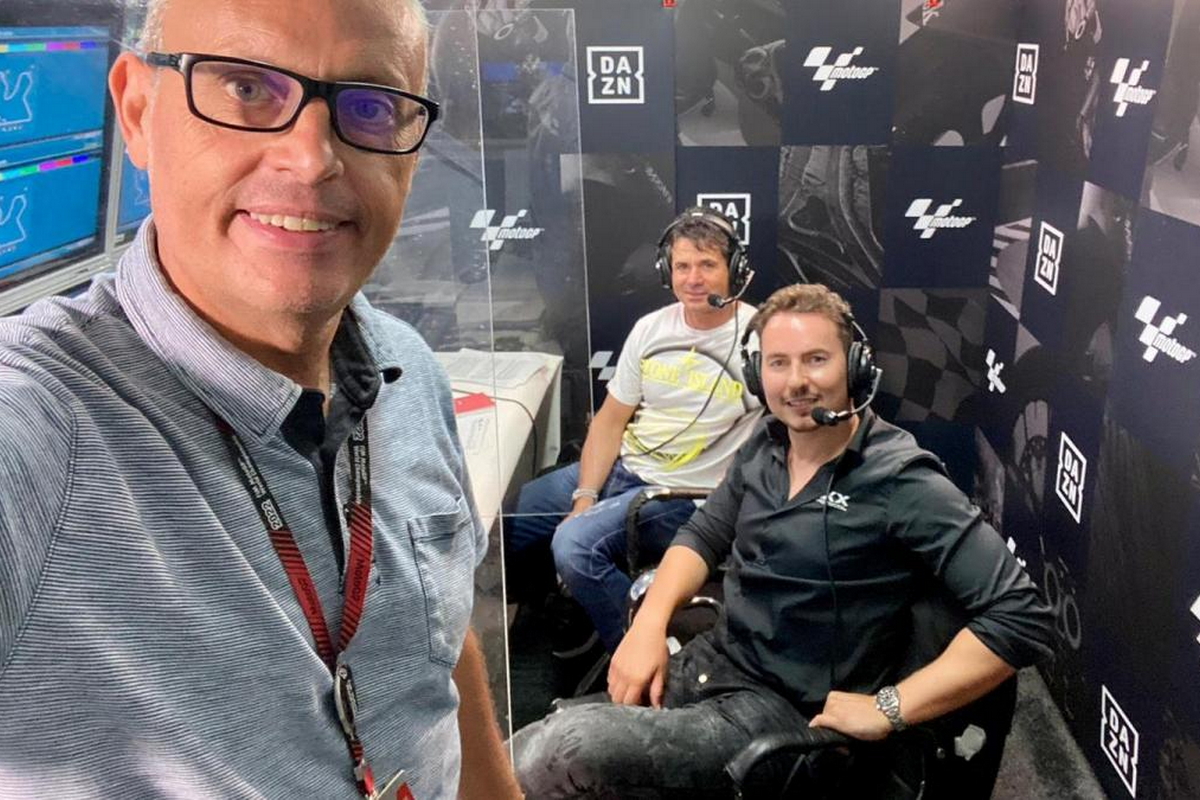 Хорхе Лоренцо, регулярный эксперт DAZN MotoGP в студии вместе с Алексом Кривье
