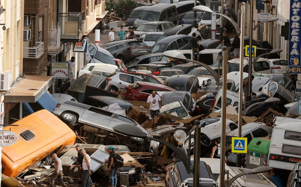 Пригород Валенсии после наводнения в ноябре 2024 года