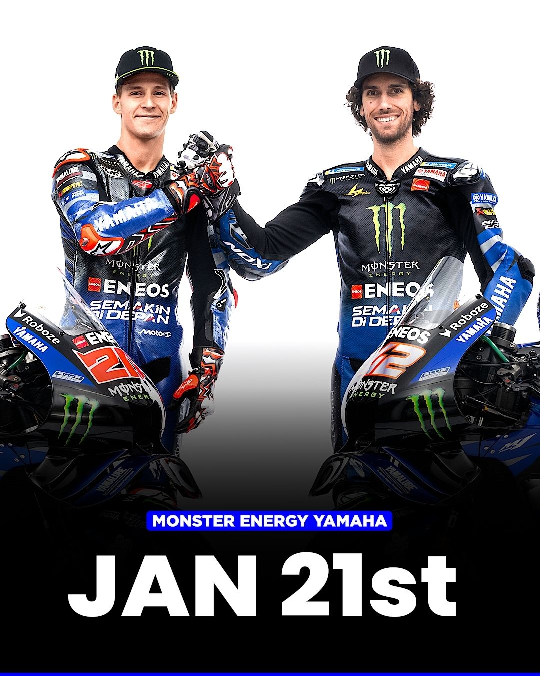 Презентация Monster Energy Yamaha MotoGP 2026 года состоится 21 января