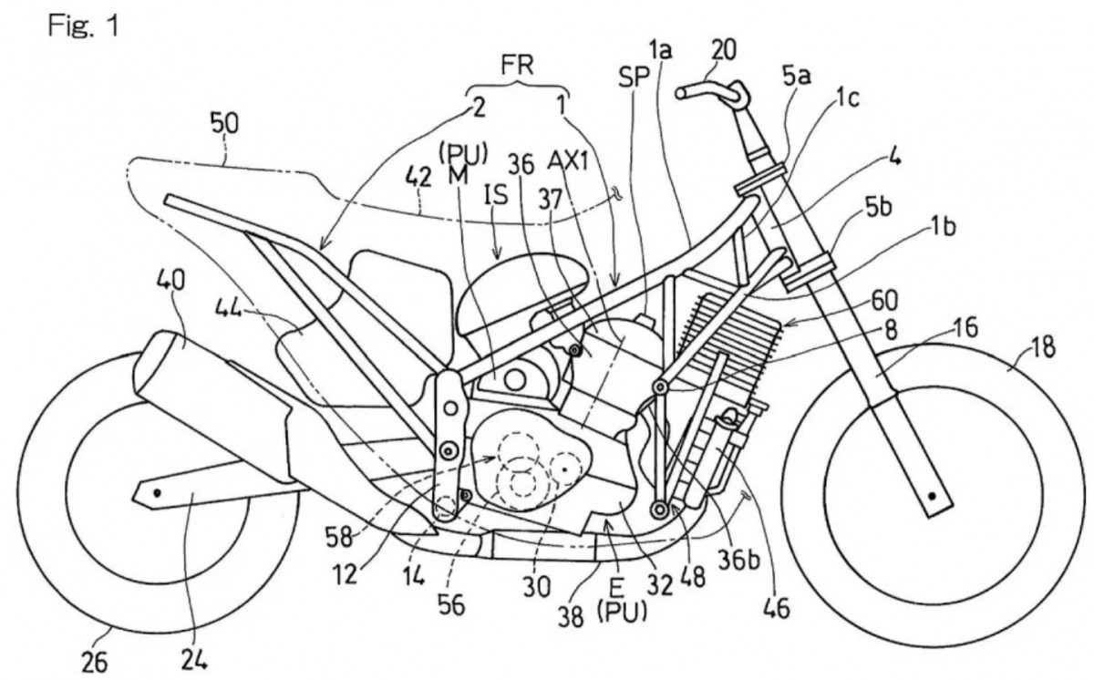 Патентная заявка на гибридный максискутер Kawasaki