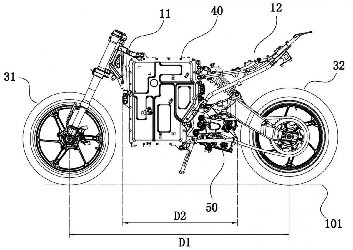 Шасси нового электромотоцикла CFMoto