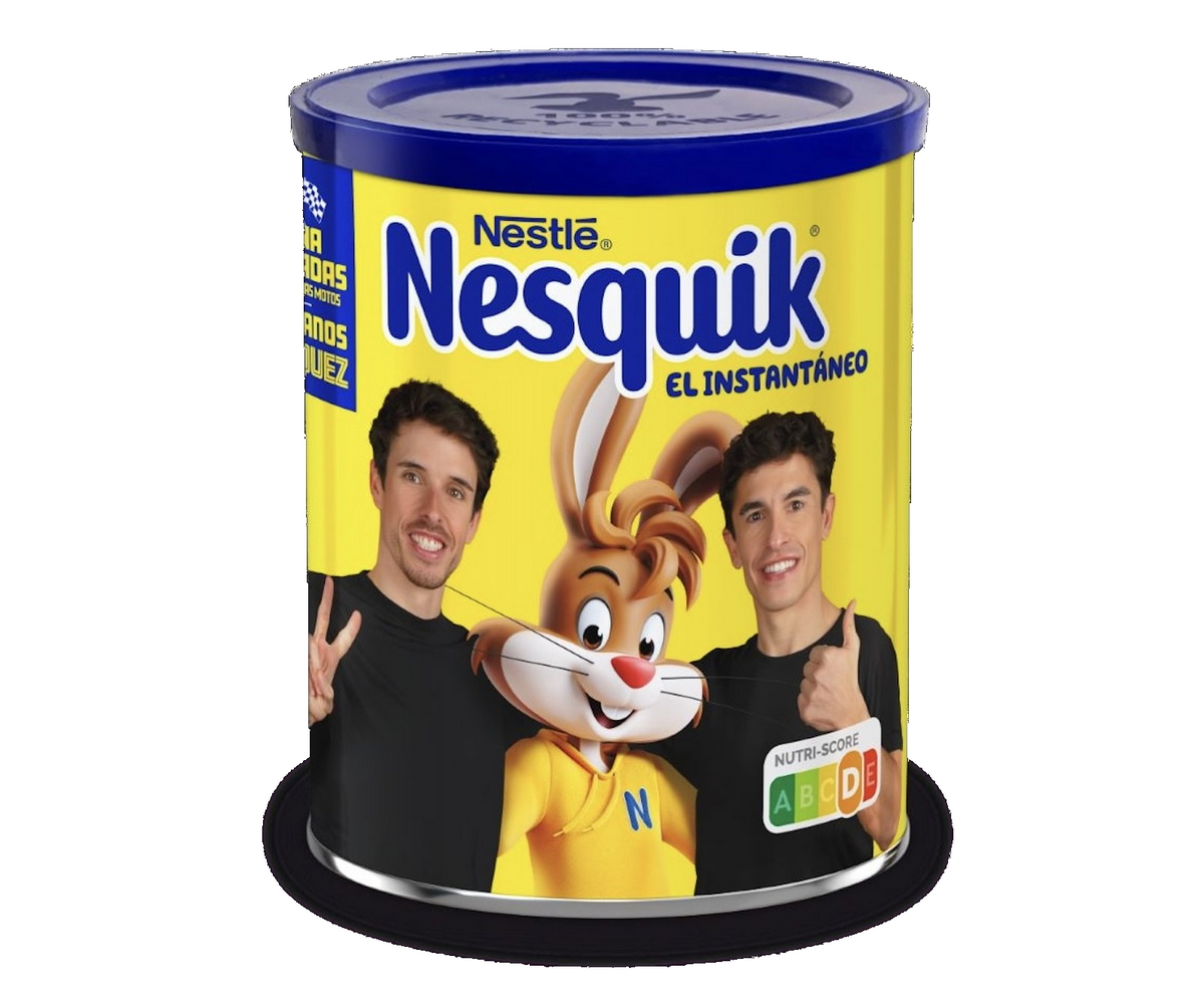 Банка Nesquik с Алексом и Марком Маркесом