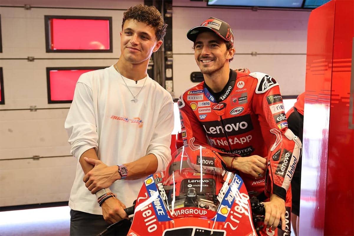 Ландо Норрис в гостях у Ducati