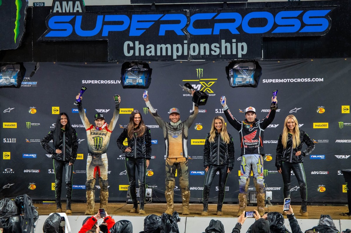 Подиум 15 этапа AMA Supercross 450SX 2026 года